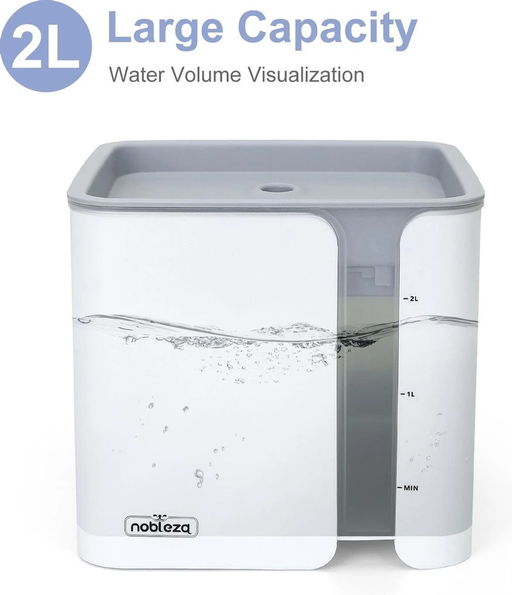Nobleza USB Drinkfontein Voor Hond/Kat - 2L - Incl. 2 Filters - Wit - Afbeelding 2