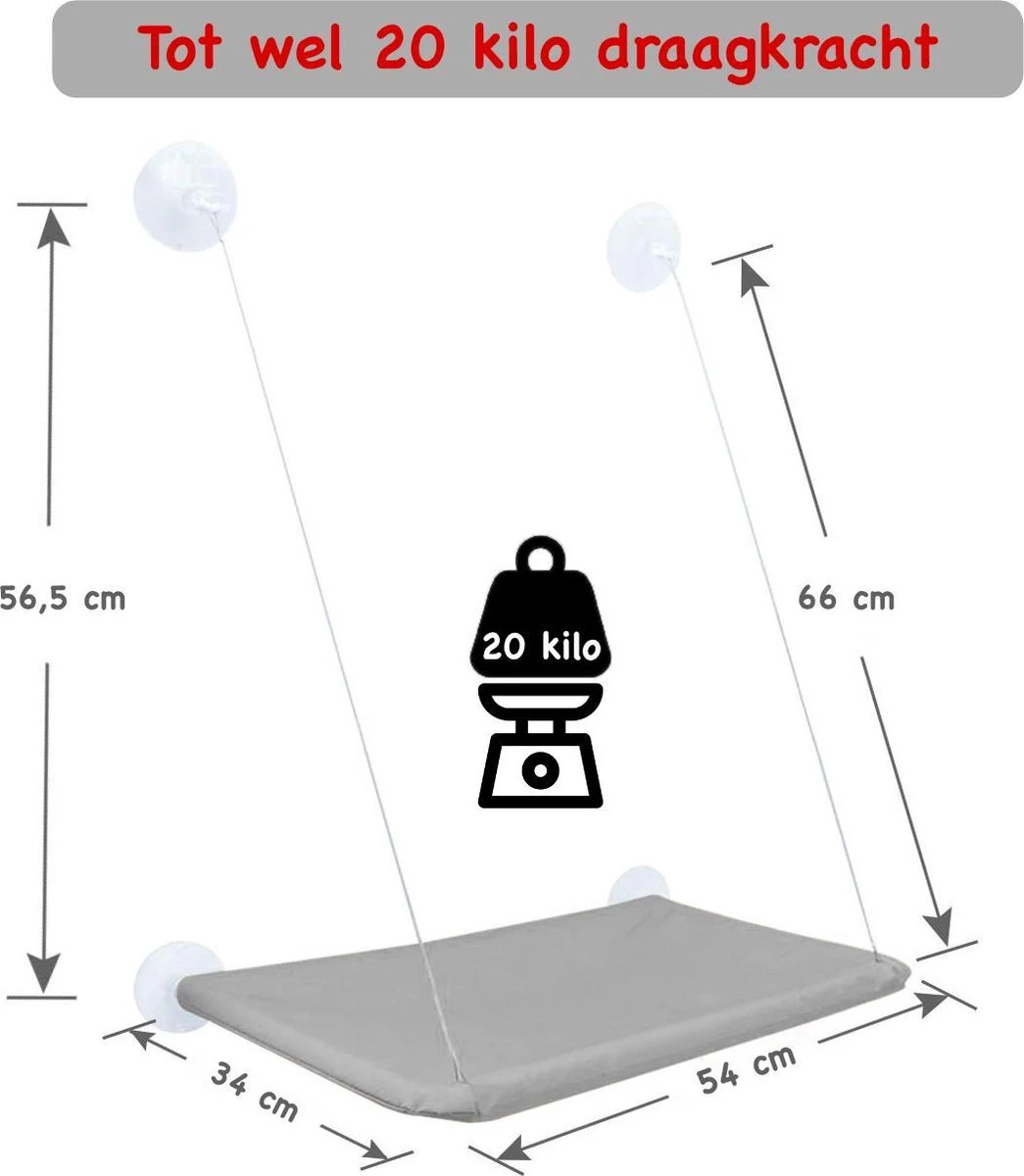Merkloos Kattenhangmat - Kattenbed - Hangmat Kat Raam Ook Voor Radiator En Deur - Kattenmand Raam En Radiator - Katten Hangmat - Radiatorhangmat Kat Kattenstoel - Tijdelijk Met Extra Hangmat Hoes - Afbeelding 4