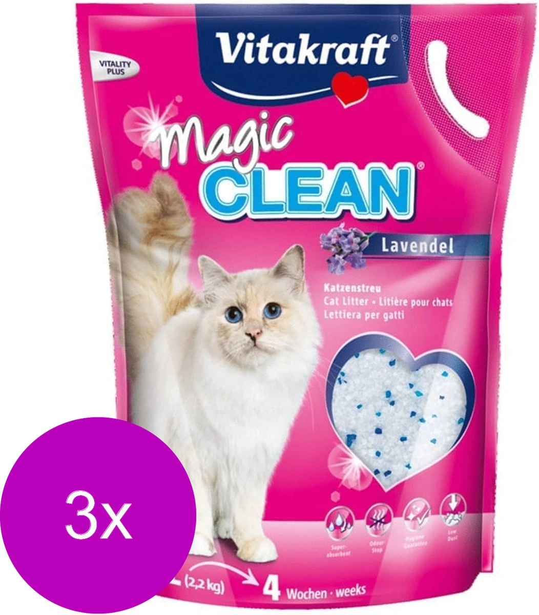 Vitakraft Magic Clean Lavendel - Kattenbakvulling - 3 X 5 L - Afbeelding 2