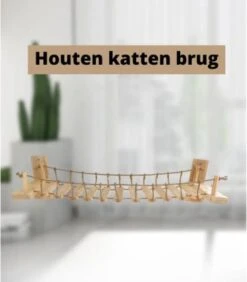 Be-Inspired® Houten Katten Brug – Katten Klimwand – Katten Klimmuur – Katten Muur – Katten Klim Plankjes – Huisdier – Hangmat – Wandmeubel Kat – Wandmontage – Duurzaam – 90 Cm