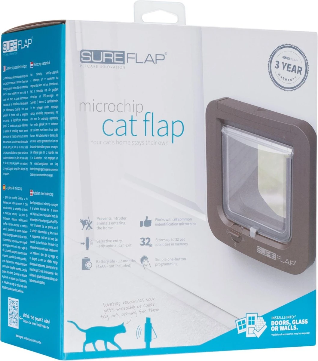 SureFlap Microchip Kattenluik M - Bruin - 12 X 14 Cm - Afbeelding 3