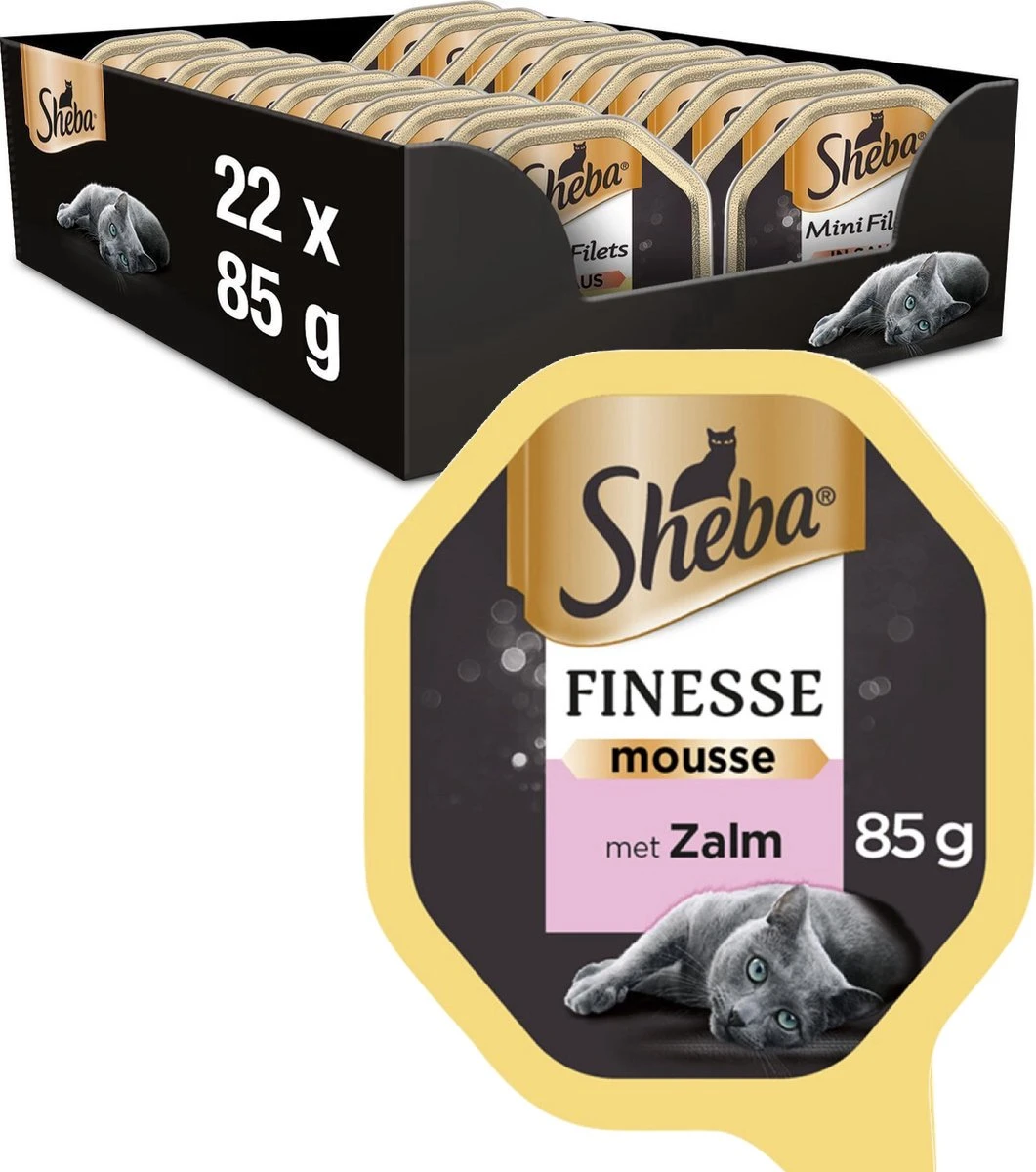 Sheba Finesse - Katten Natvoer - Mousse - Zalm - 22 X 85 Gr