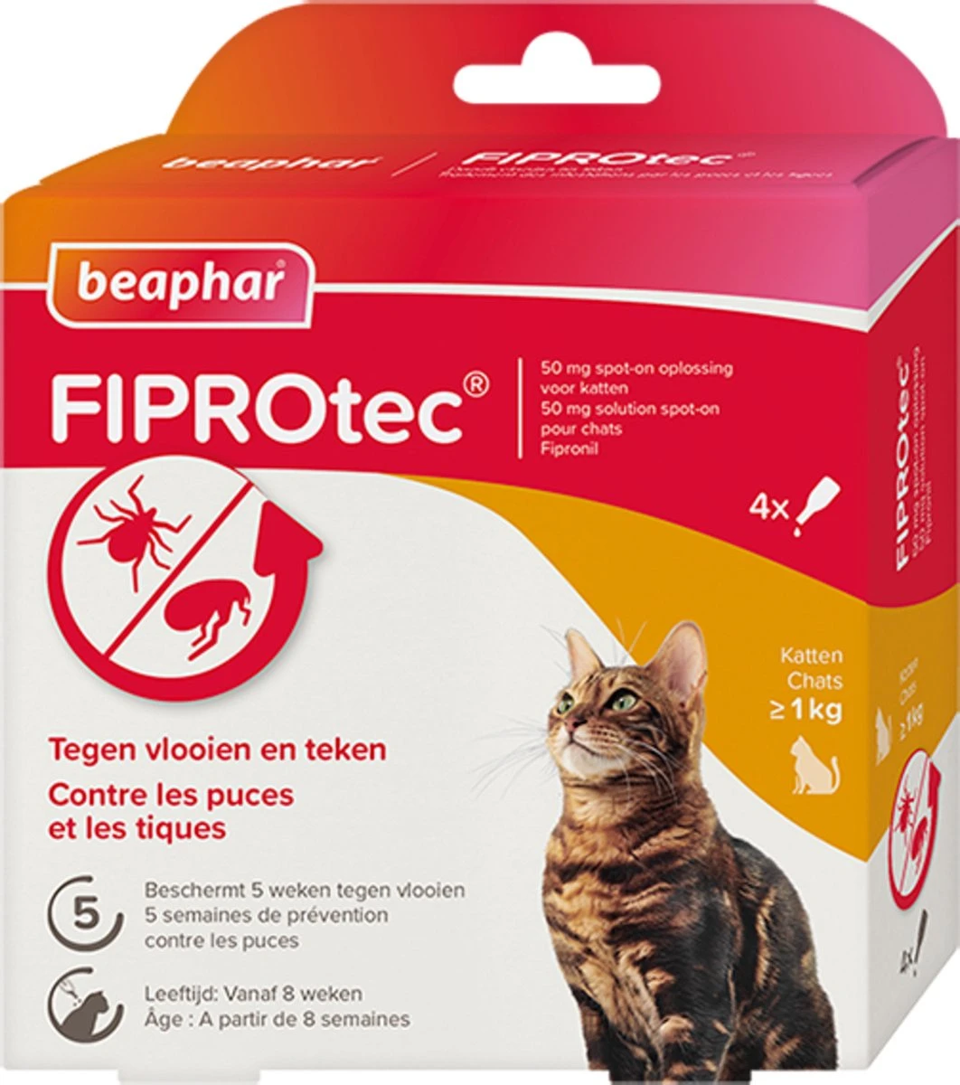 Beaphar Fiprotec Kat - Vlooienbestrijding - >1 Kg - 4 Pipetten - Afbeelding 5