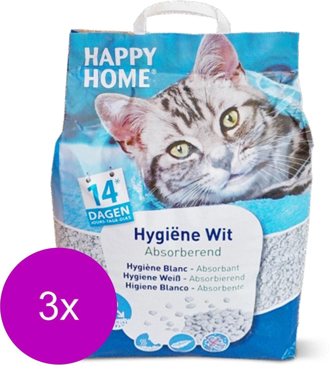 Happy Home White - Kattenbakvulling - 3 X 20 L - Afbeelding 2