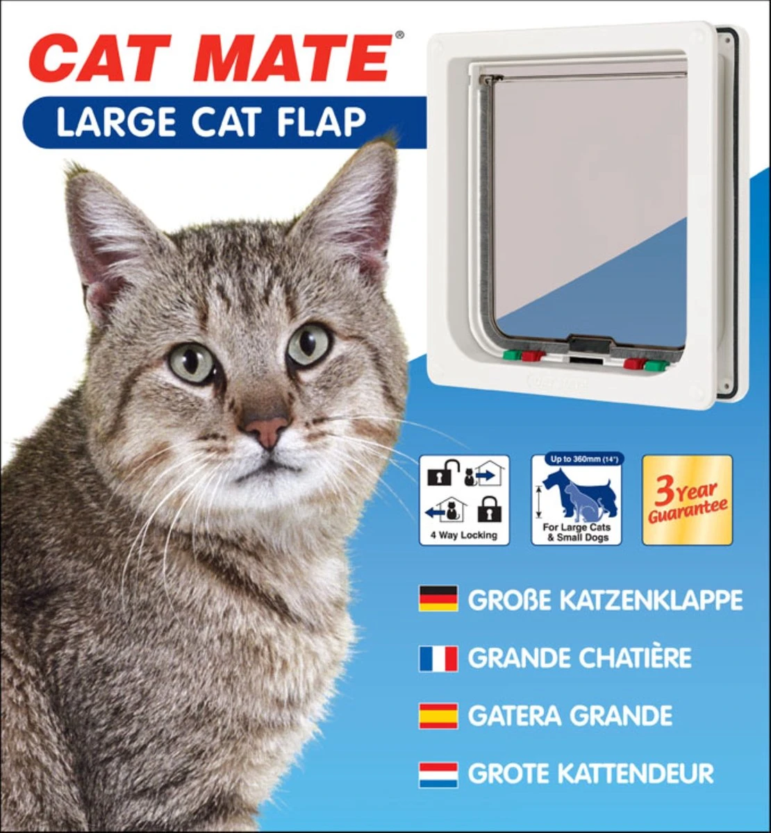 Cat Mate Kattendeur Groot Met Vierwegsluiting En Extra Vergrendeling - Wit - Afbeelding 4