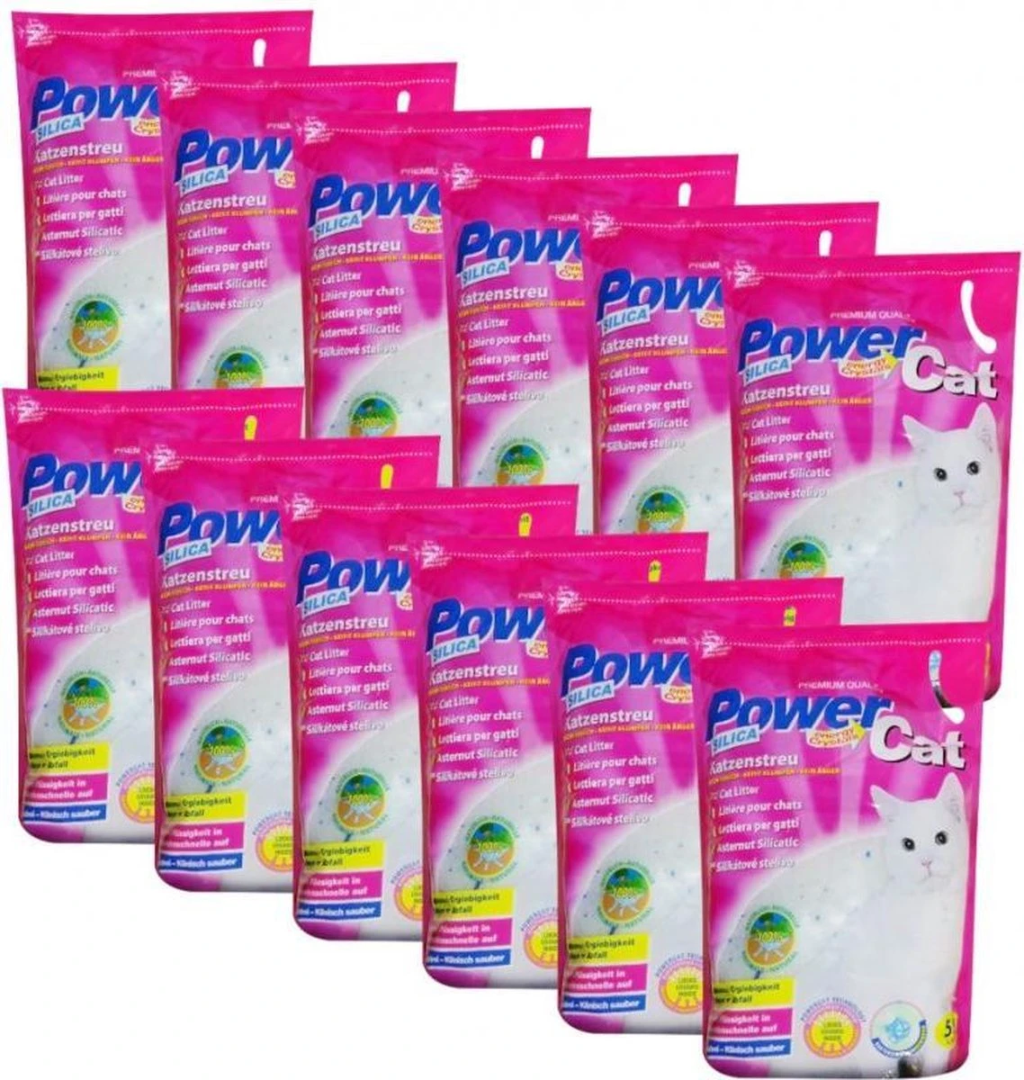 Merkloos PowerCat Silicaat Kattenbakvulling Met Energy Kristallen - 12 X 5L - Afbeelding 4
