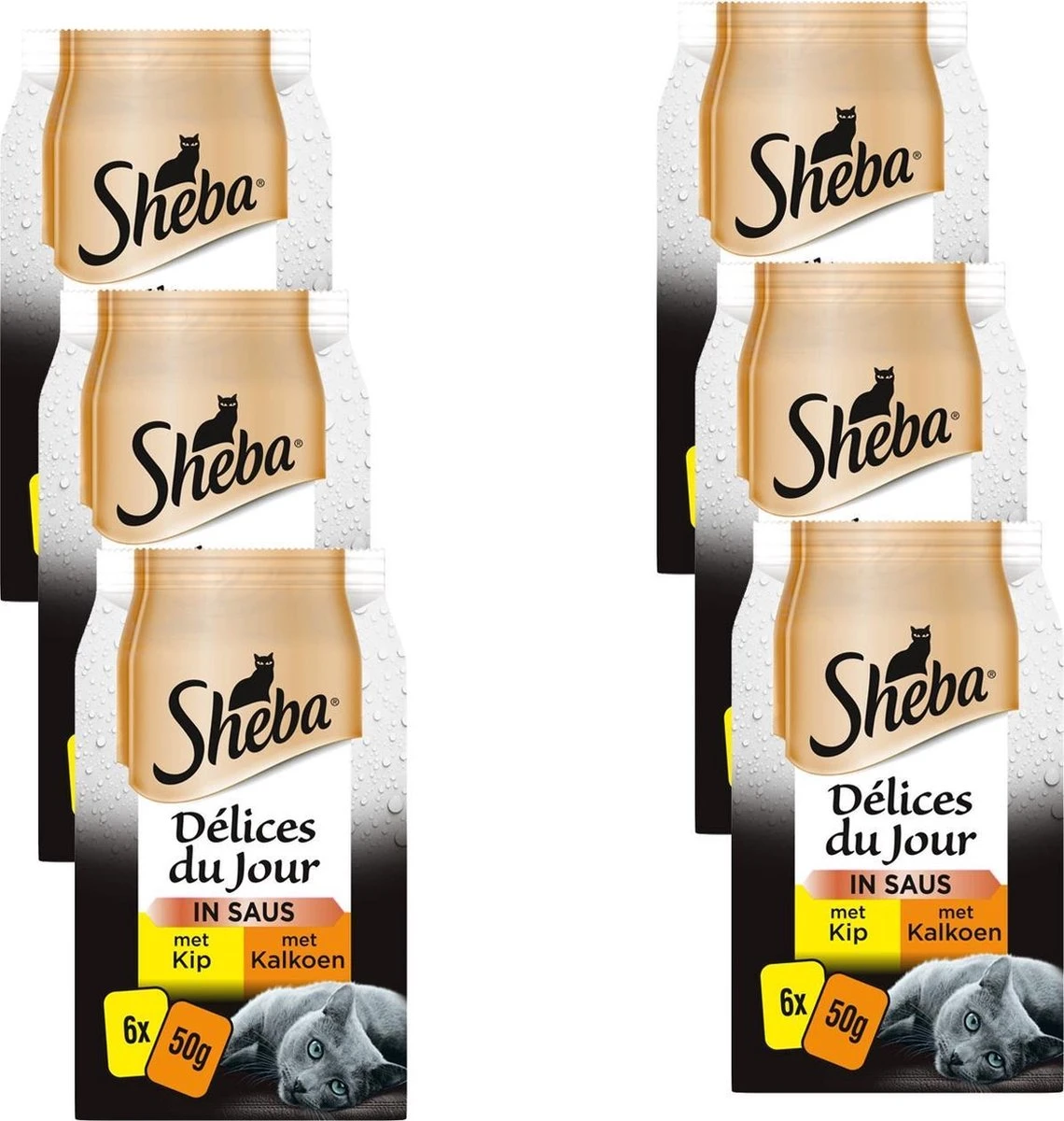 Sheba Delices Du Jour In Saus Katten Natvoer - Kip & Kalkoen - 36x50g - Afbeelding 2