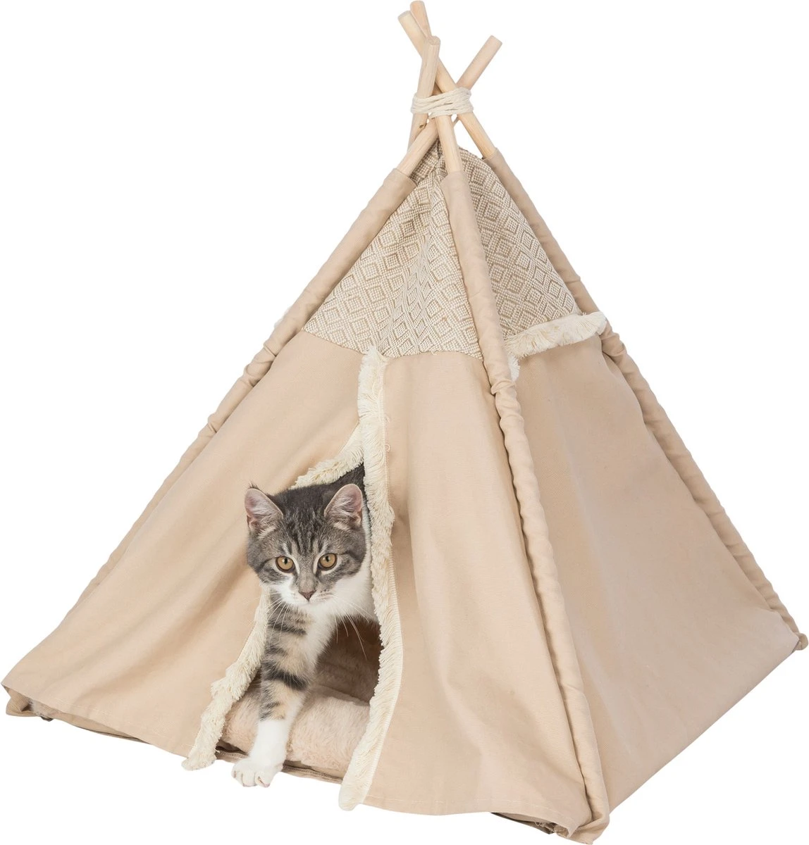 Trixie Kattenmand Tipi Boho Beige - 55X55X65 CM - Afbeelding 7