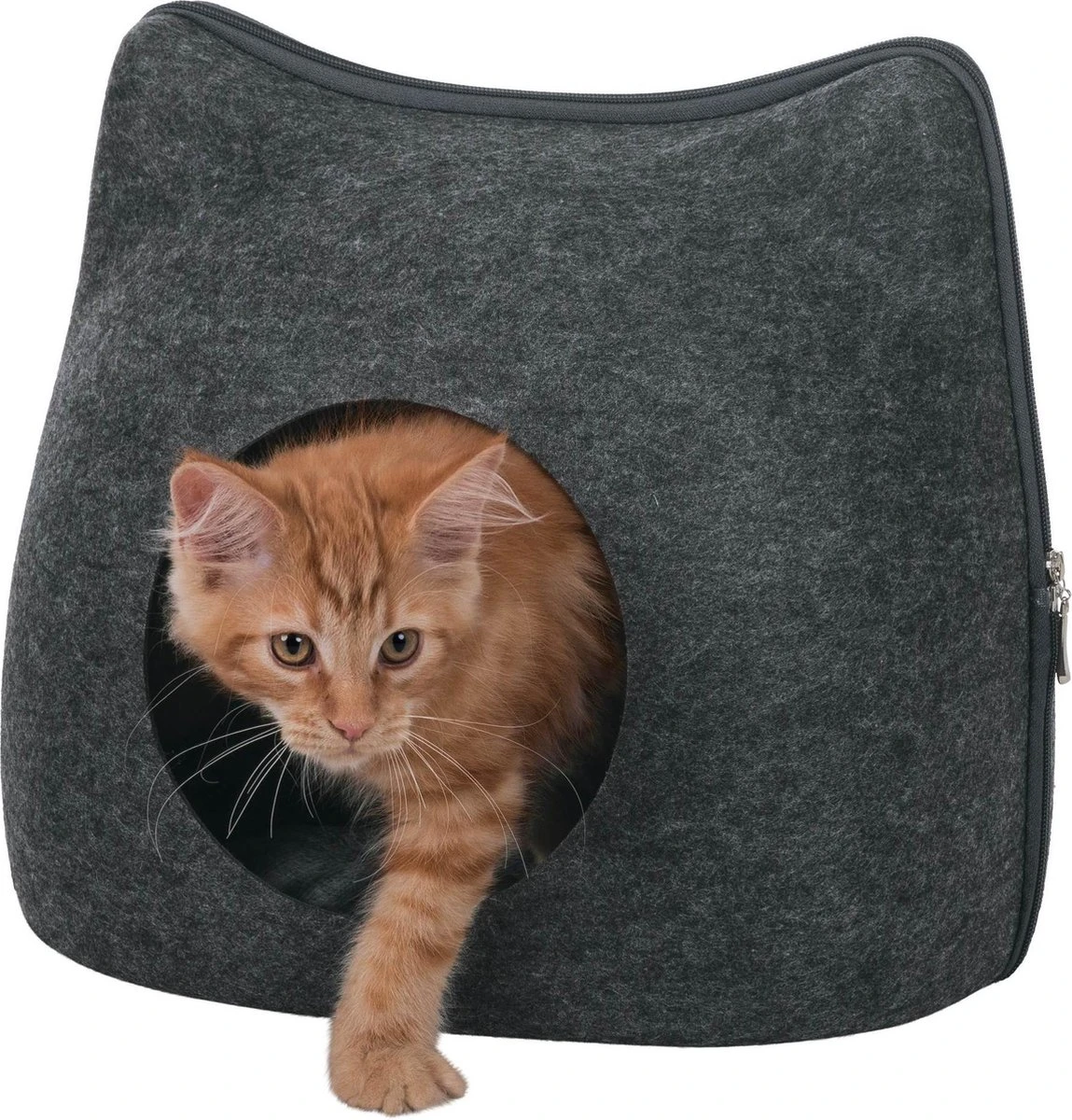 Trixie Relax Iglo Kat Vilt Grijs - 38X37X35 CM - Afbeelding 6