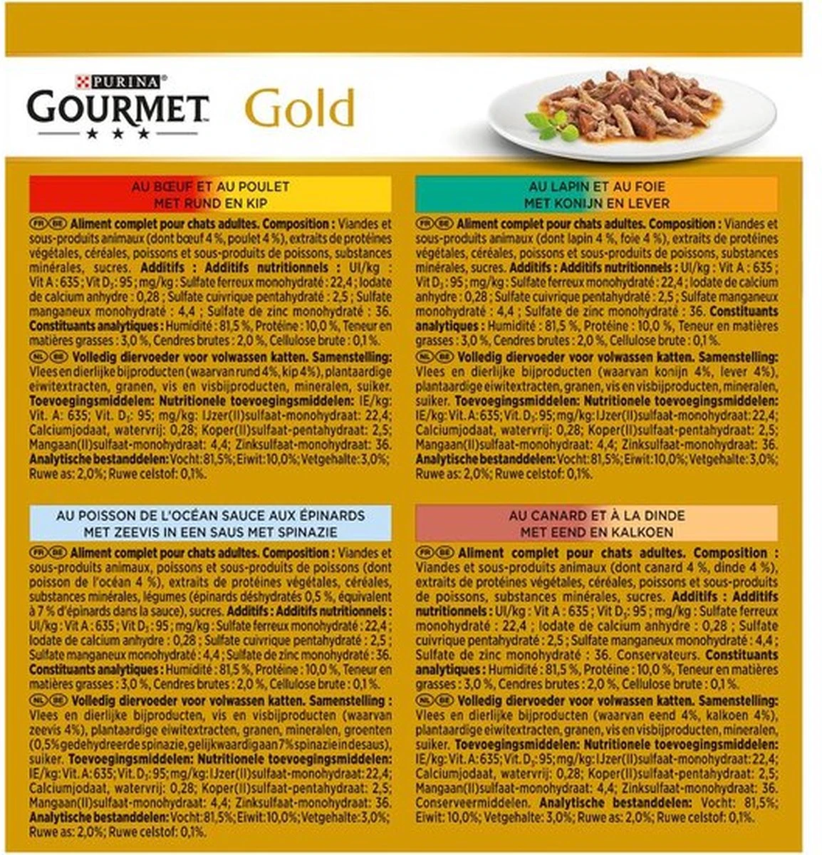 Gourmet Gold Luxe Mix - Kattenvoer Natvoer - Vis/Vlees - 48 X 85 G - Afbeelding 2