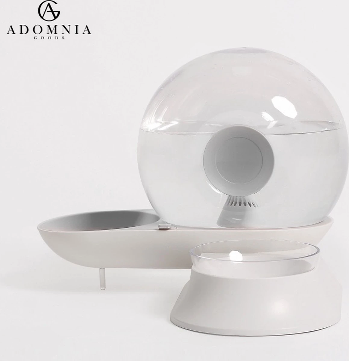 AdomniaGoods - Automatische Katten Voerbak - Antislip Honden Voerbak - Unique Transparant/grijs Design - Altijd Hygiënisch Schoon Water! - Afbeelding 5