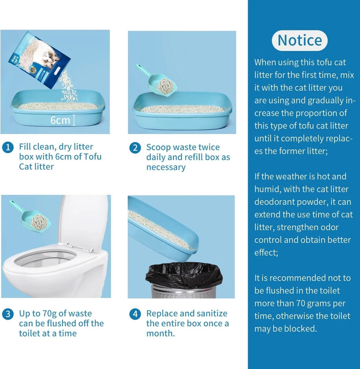 Nobleza 48REM - Tofu Kattenbakvulling - Snel Absorberend - 3.8 L - Klontvormend - 2 Kg - Afbeelding 5