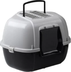 Ferplast Mika Hoek Kattenbak - Zwart/Grijs - 59 X 51.5 X 42 Cm