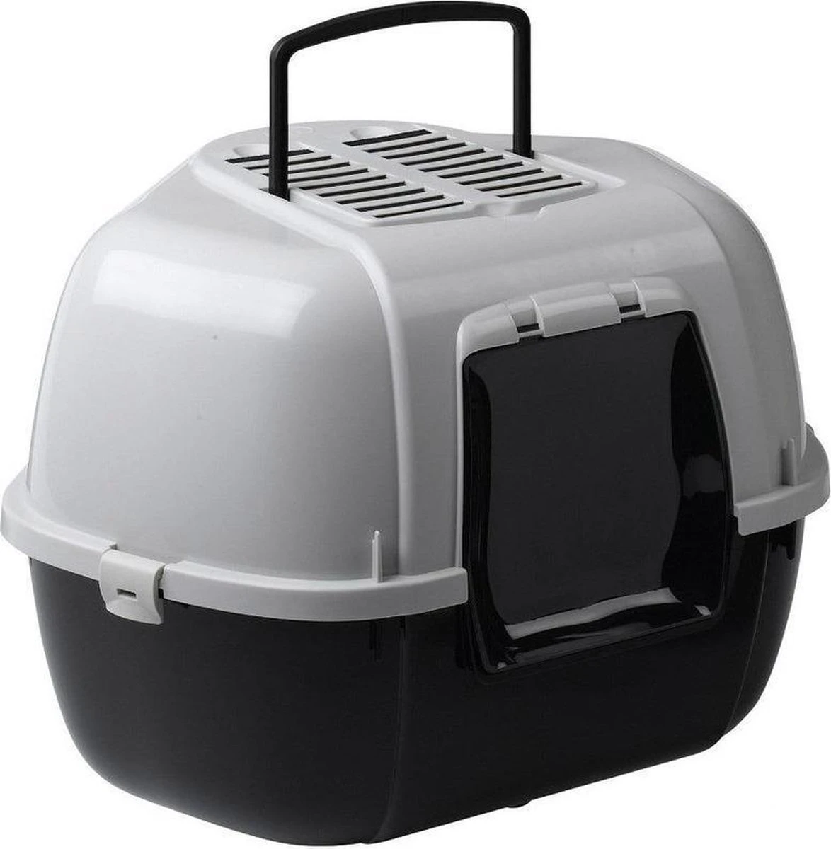 Ferplast Mika Hoek Kattenbak - Zwart/Grijs - 59 X 51.5 X 42 Cm