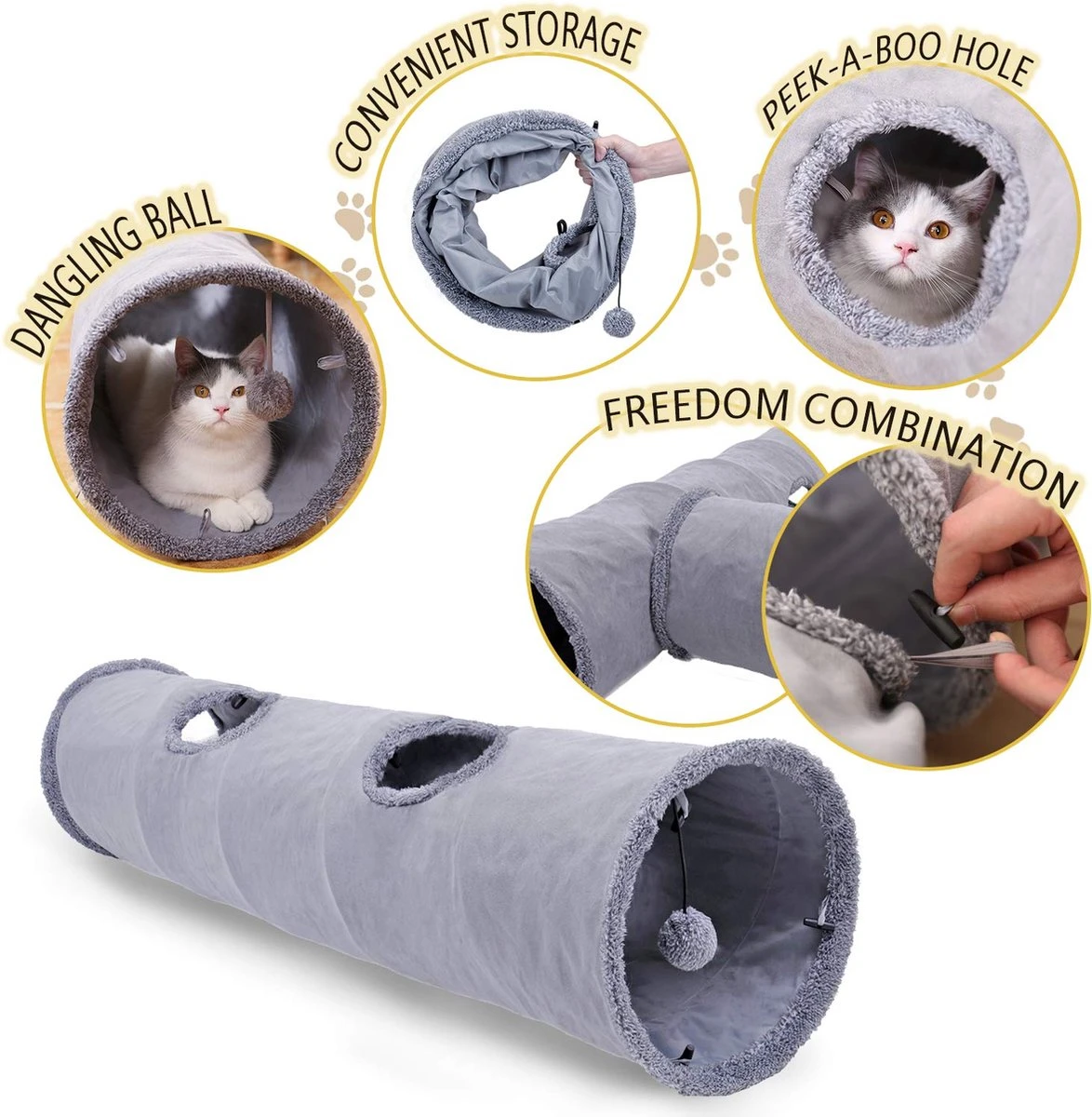 Bonbox Shop - Kattentunnel - 130 CM - Katten Speelgoed - Kitten - Spelen- Speeltunnel - Speelgoed Voor Katten - Afbeelding 4