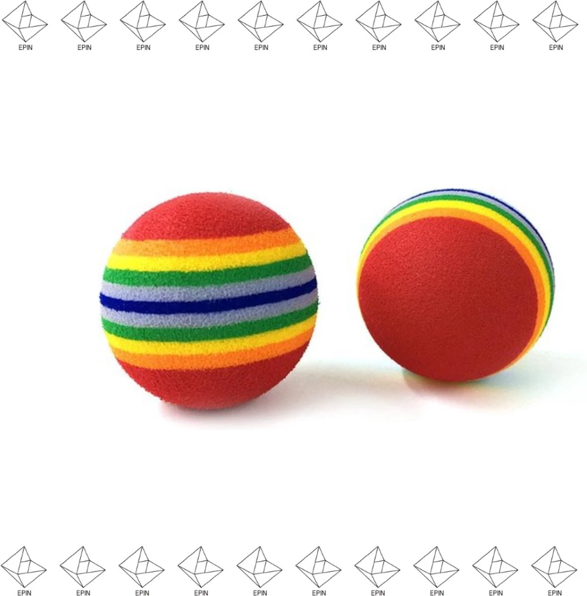 Merkloos EPIN | Katten Balletjes | Katten Speelgoed | Kattenspeeltjes | Interactief Spelen | Kittens | 3.5 CM | 2 Stuks - Afbeelding 2