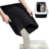 SIMU Lifestyle - Kattenbakmat - Grit Opvanger - Dubbele Laag - Waterdicht - Zwart - 50x40 Cm