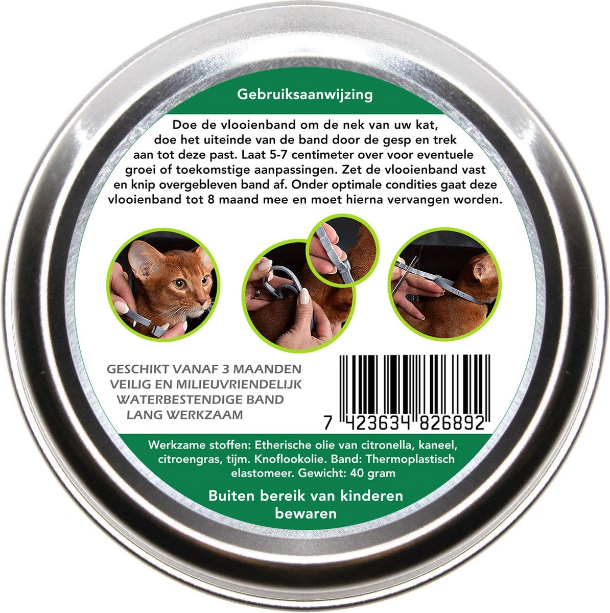Teken- En Vlooienband Voor Katten PLUS - Natuurlijk Middel Tegen Vlooien En Teken - 100% Natuurlijk - 38,5 CM - Tot 8 Maand Werkzaam - Biologisch - Afbeelding 2