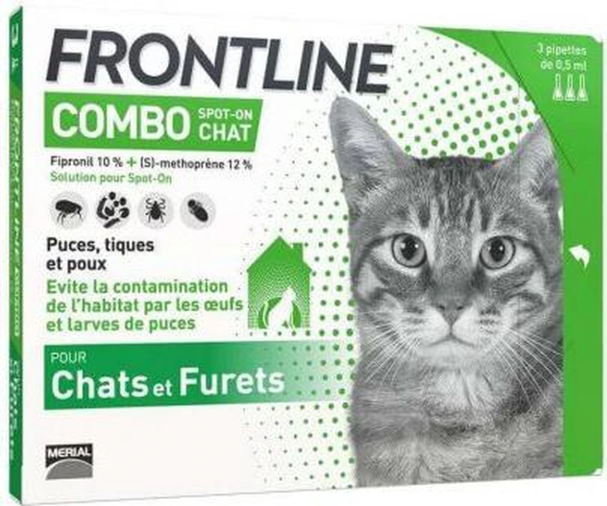 Frontline Combo Anti Vlooienmiddel En Tekenmiddel Kat - 3 Pipetten - Afbeelding 10