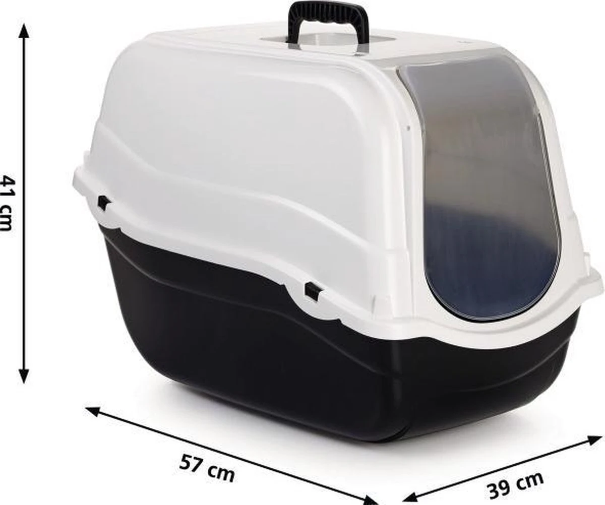 Beeztees Romeo - Kattenbak - Zwart/Wit - 57x39x41 Cm - Afbeelding 5