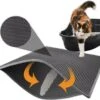Merkloos Kattenbakmat - Grit Opvanger - 45 X 60 - Waterdicht - Kattenmat Met Filter - Kattenbak Accessoires - Kat Benodigheden - Cat Litter Mat - Dubbele Laag