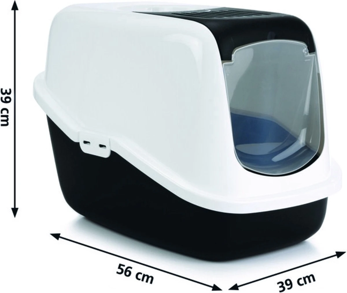 Savic Kattenbak Nestor - Kattenbak - Zwart/Wit - 56 X 39 X 38,5 - Afbeelding 3