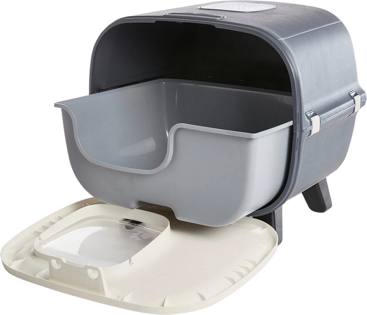 Savic Kattenbak Mira Deluxe Antraciet / Wit 56x45x50,5 Cm - Afbeelding 2