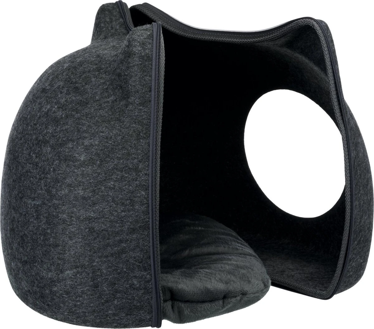 Trixie Relax Iglo Kat Vilt Grijs - 38X37X35 CM - Afbeelding 3