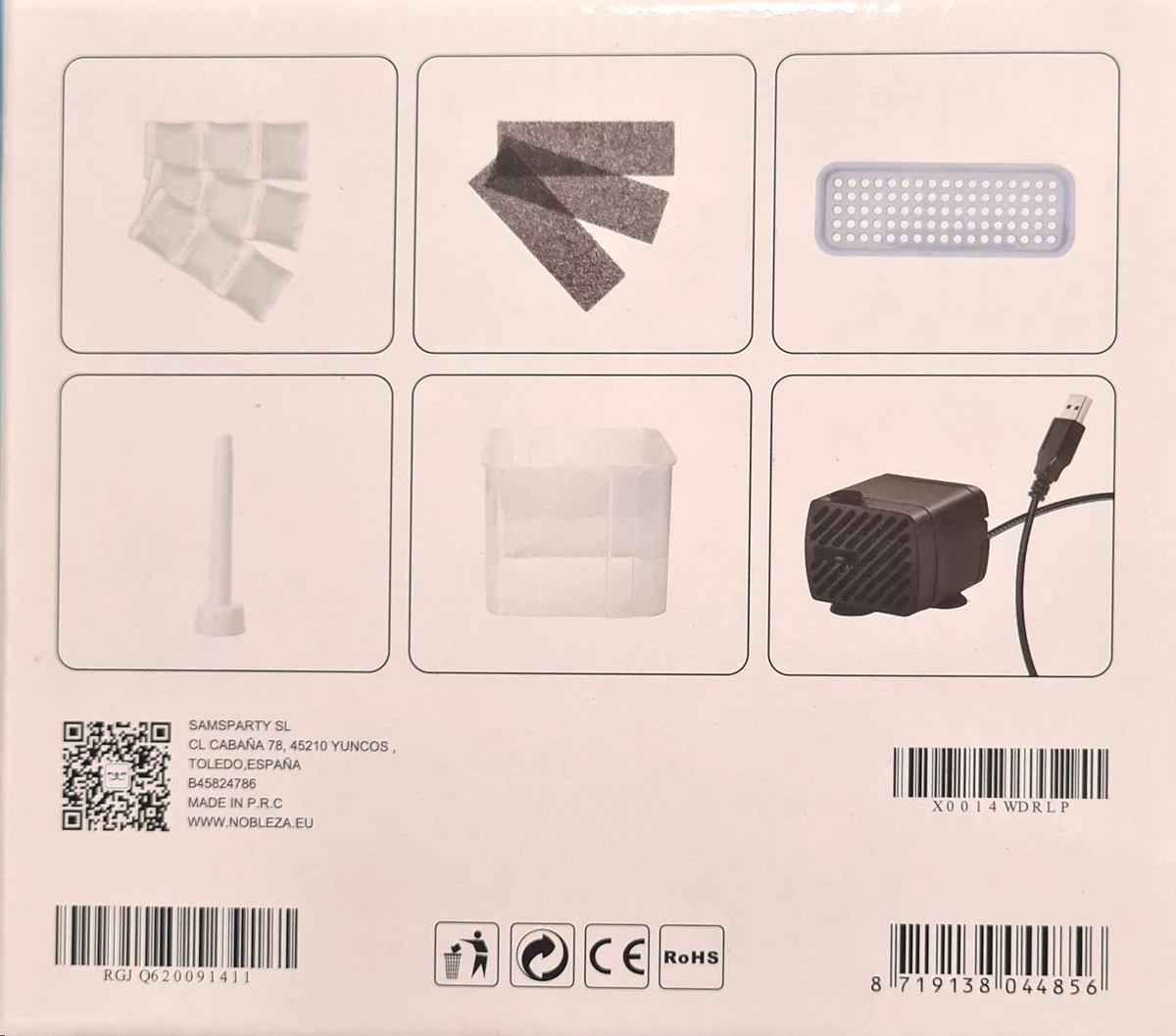 Nobleza USB Drinkfontein Voor Hond/Kat - 2L - Incl. 2 Filters - Wit - Afbeelding 3