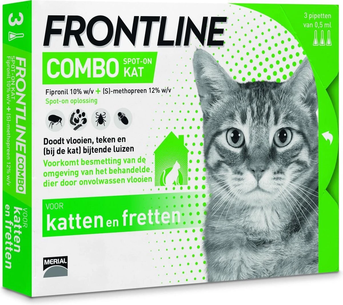 Frontline Combo Anti Vlooienmiddel En Tekenmiddel Kat - 3 Pipetten - Afbeelding 9