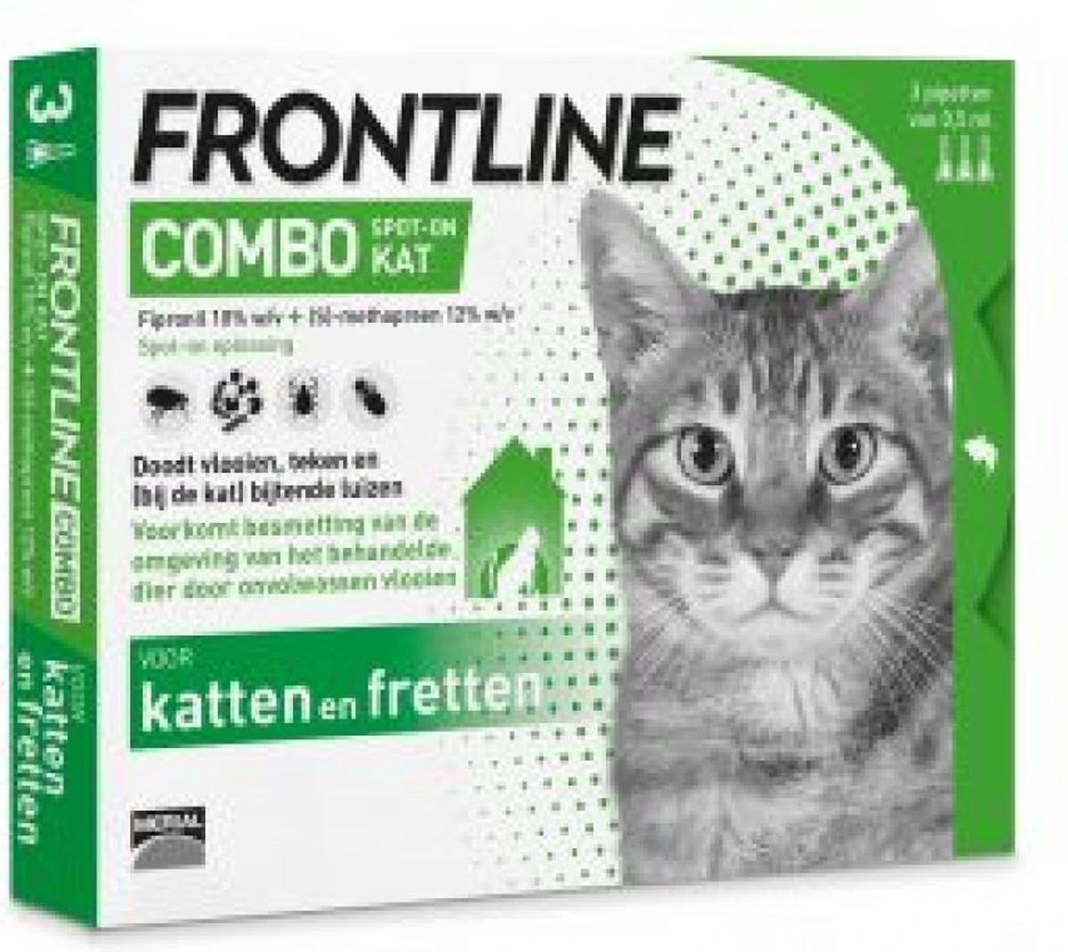 Frontline Combo Anti Vlooienmiddel En Tekenmiddel Kat - 3 Pipetten