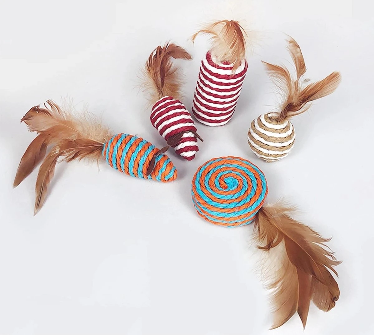 Make Life Beautiful® - Kattenspeeltjes Set - 7-delig - Kattenspeelgoed - Kattenhengel - Speelmuisjes - Kattenspeelgoed Set - Afbeelding 6