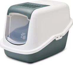 Savic Kattentoilet Nestor Nordic 56x39x38.5 Cm - Kattenbak - Groen&Wit