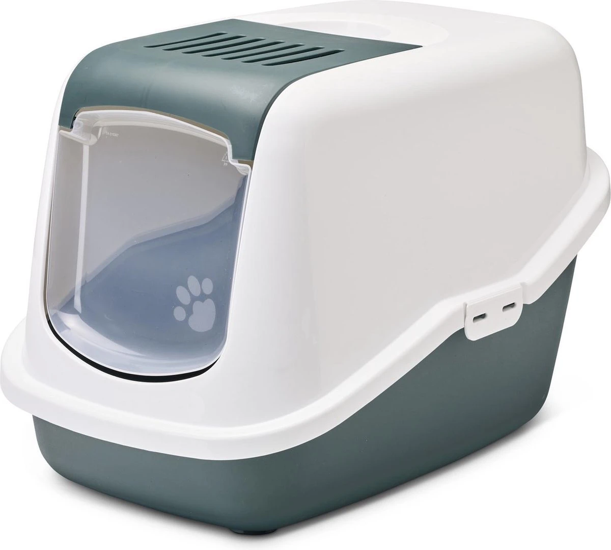 Savic Kattentoilet Nestor Nordic 56x39x38.5 Cm - Kattenbak - Groen&Wit