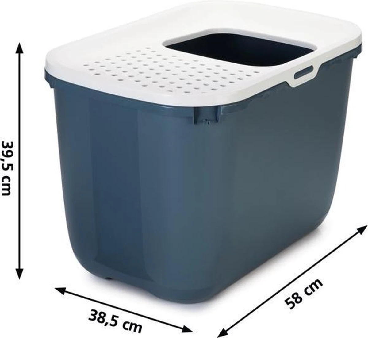 Savic Hop In Kattenbak - Steenblauw/wit - Afbeelding 4