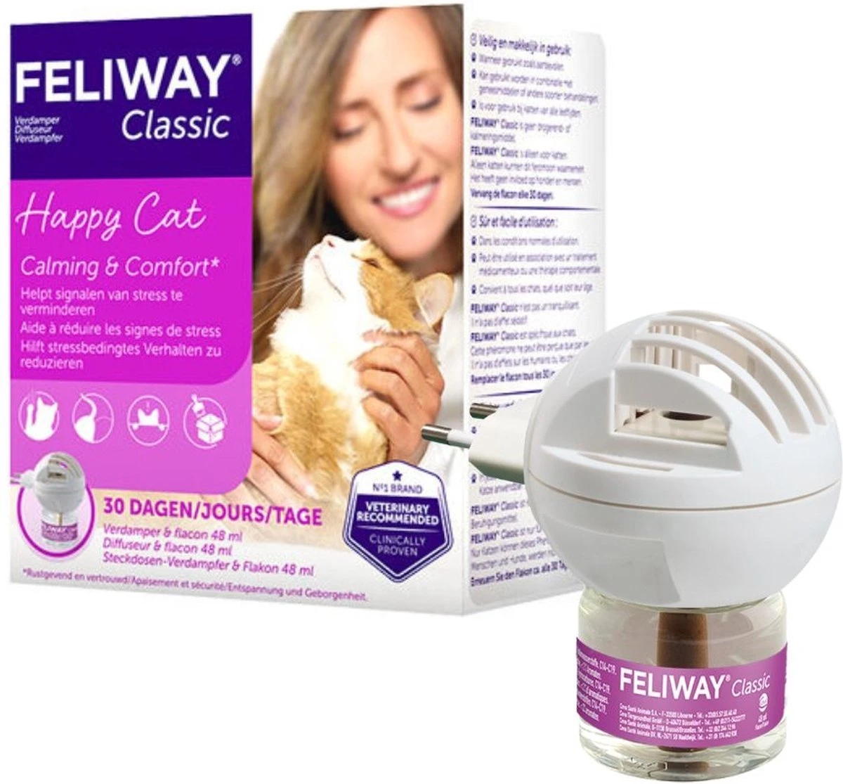 Feliway Classic - Startset - 1 Verdamper + 1 Vulling 48ml - Anti-stress Voor Kat - Afbeelding 7