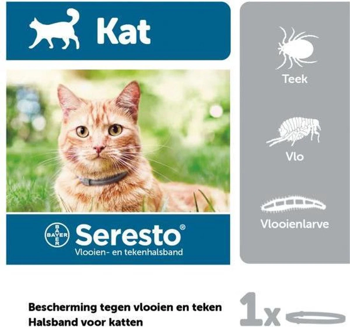 Seresto Teken- En Vlooienband Kat - Anti Tekenmiddel - 2 Stuks X 38 Cm - Afbeelding 2
