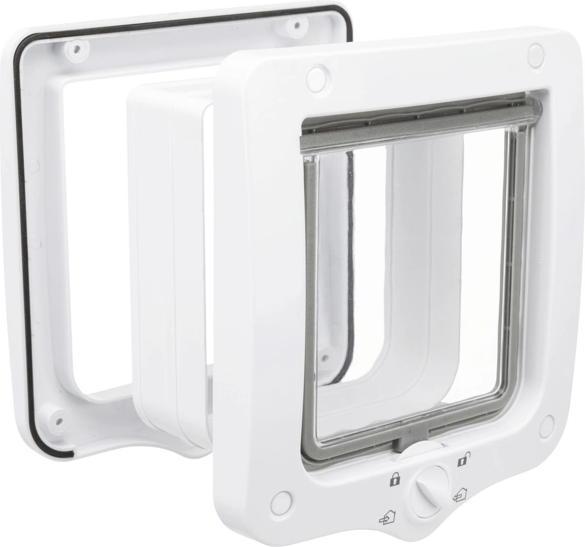 Trixie 4-weg Kattenluik Met Tunnel - Wit - 20 X 22 Cm - Afbeelding 3