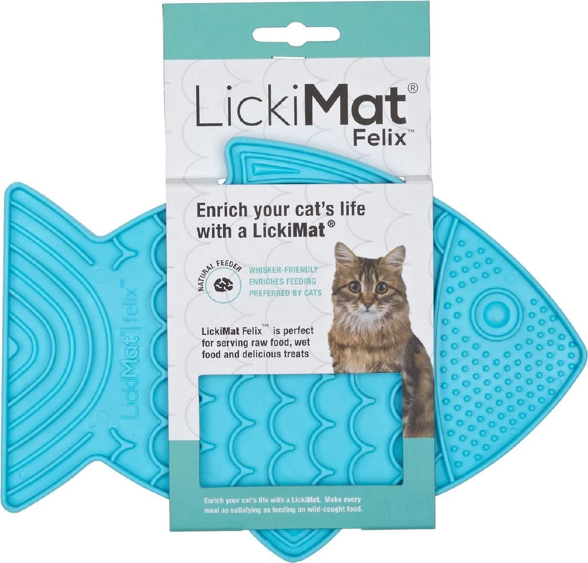 Lickimat Licki Mat Kat Likmat Felix Turquoise, 22 Cm. - Afbeelding 2