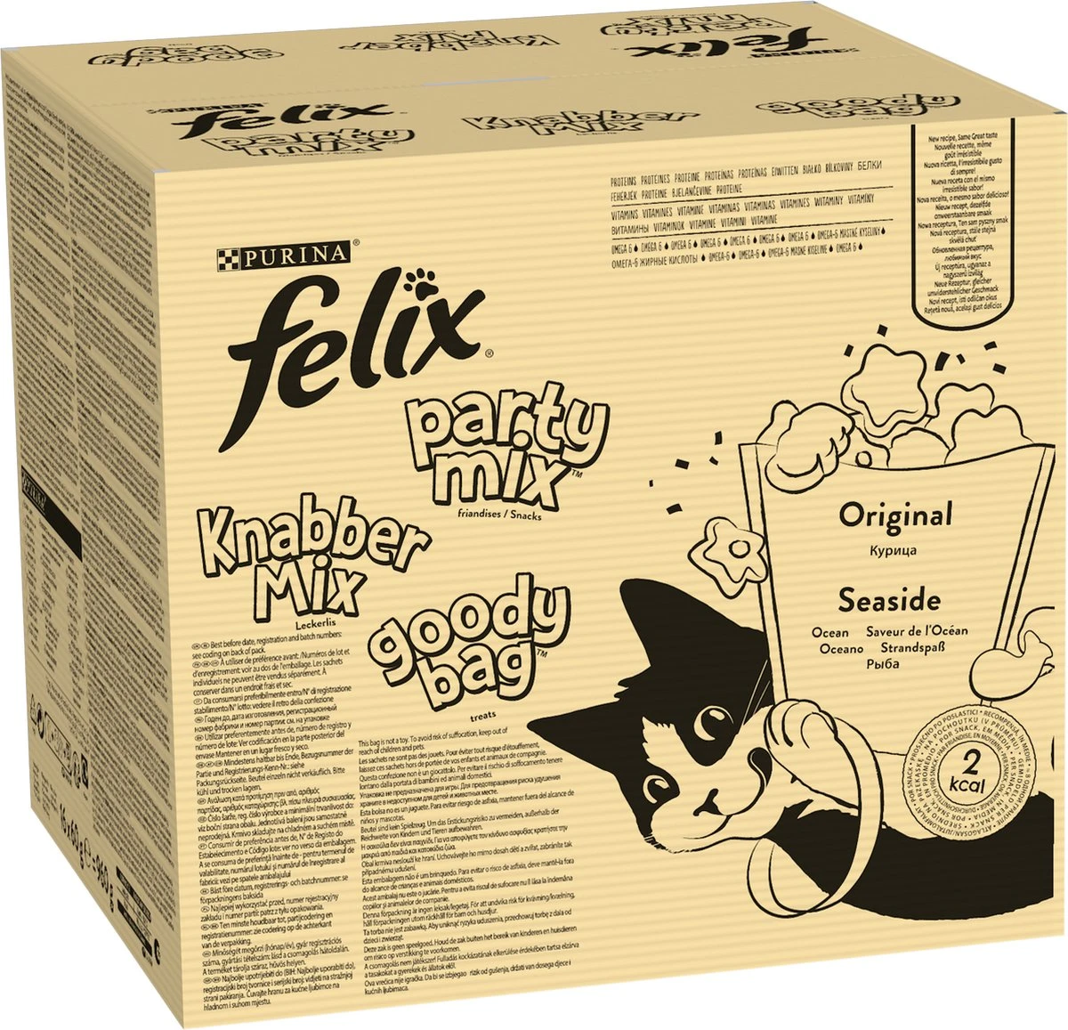 Felix Cat Snacks Party Mix - Kattensnacks Original En Seaside - 16 X 60g - Afbeelding 5