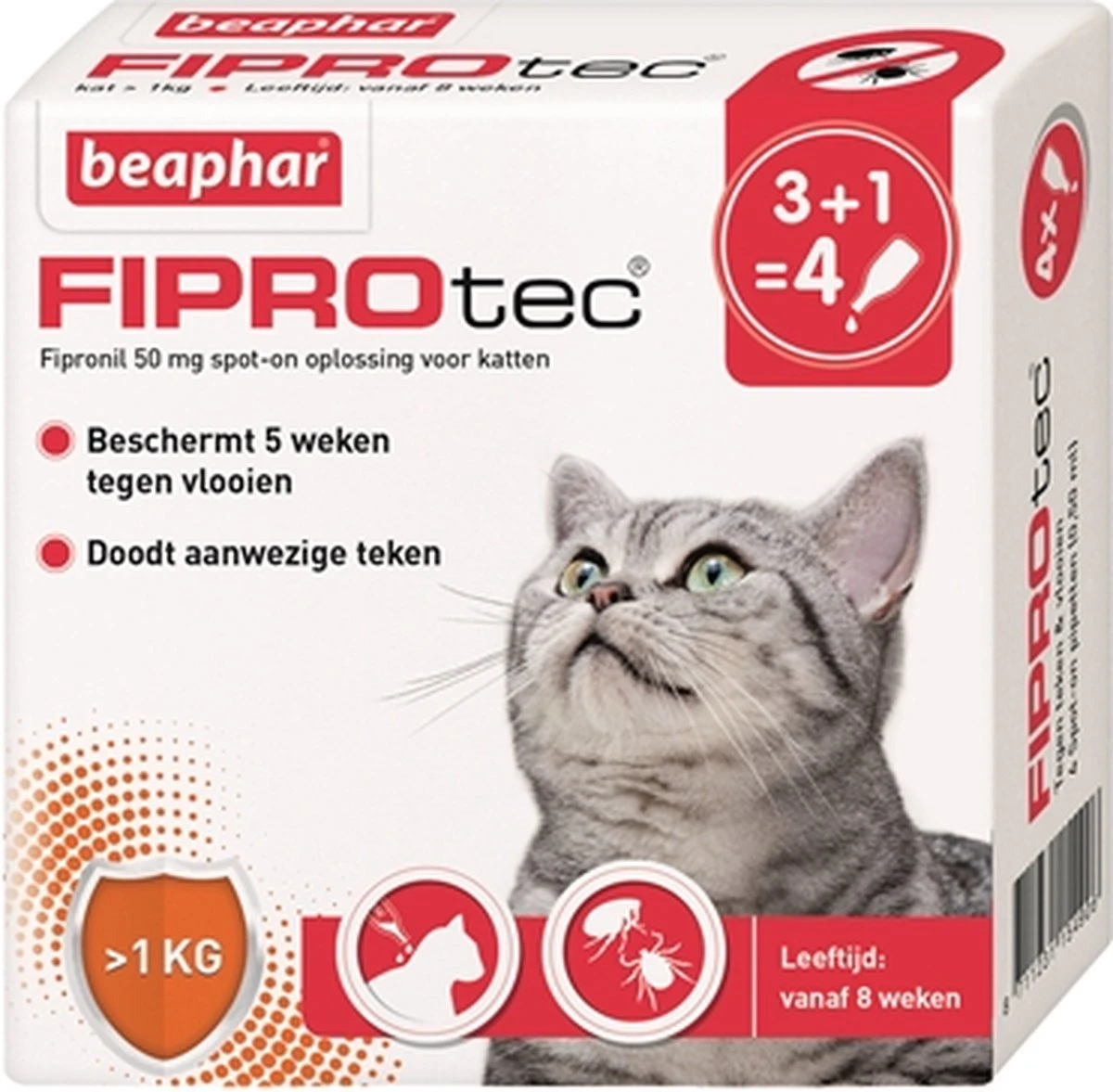 Beaphar Fiprotec Kat - Vlooienbestrijding - >1 Kg - 4 Pipetten - Afbeelding 6