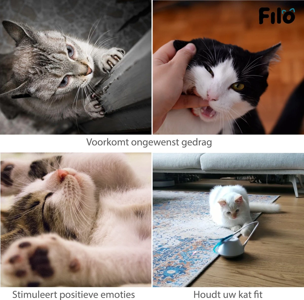 Filo Elektrisch Rijdend Kattenspeelgoed Met Laser - Rijdend Kattenspeeltje - Automatisch Interactief Speelgoed Katten - Kattencadeaus - Elektronisch Speelgoed Kittens - Kat - Kitten - Laserspeelgoed - Kado - Afbeelding 10