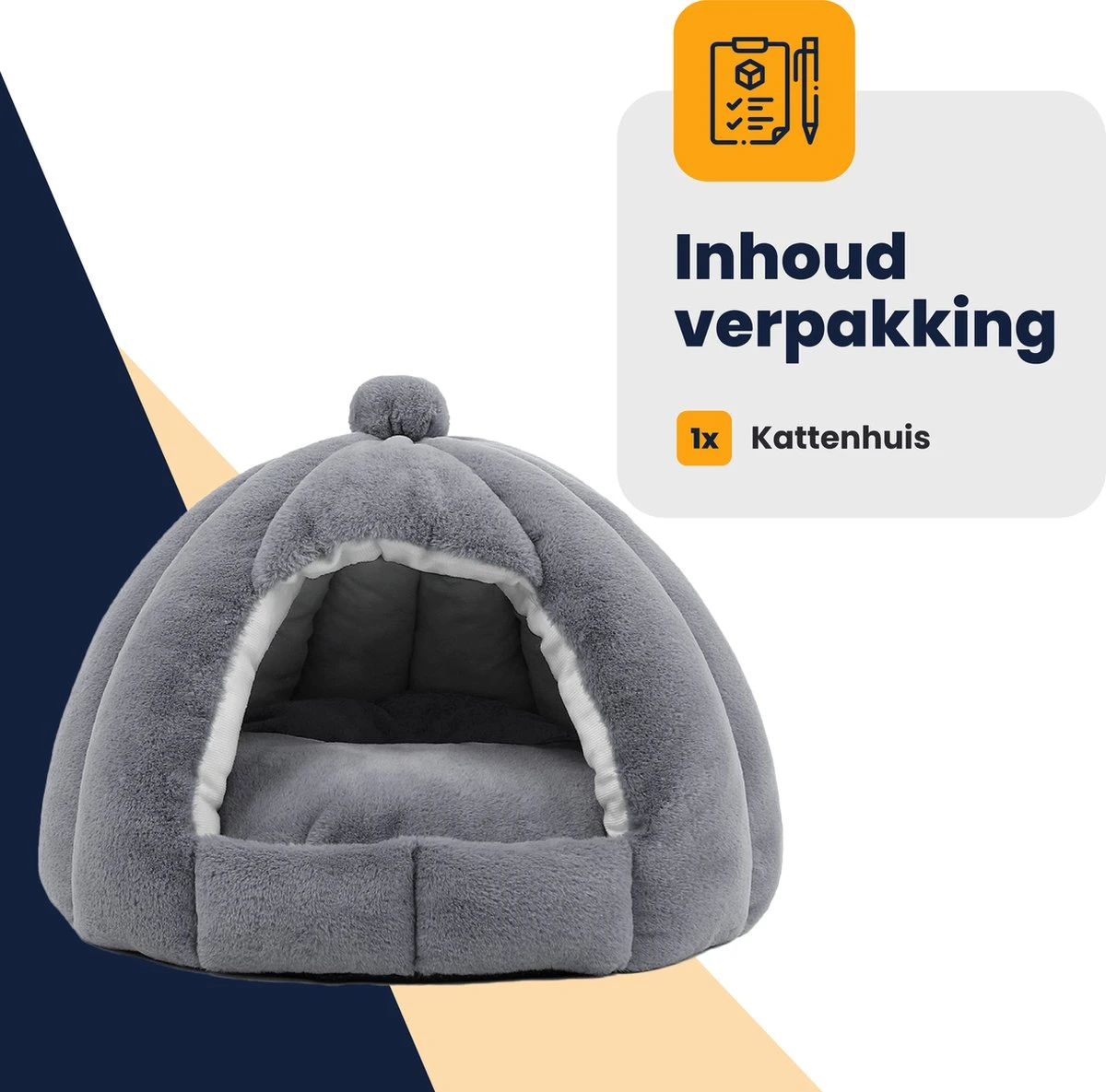 MIRO Katten Huis - Kattenhuizen - Kattenhok - Kattenmand - Dierenhuis - Extra Zacht - Grijs - Afbeelding 8