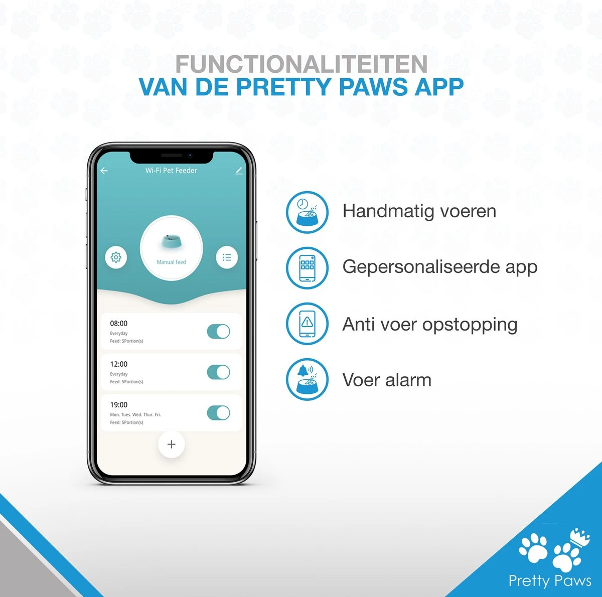 Pretty Paws PP005 Wifi Voerautomaat Zwart - Automatische Voerbak - Slimme Voerautomaat Met App - Instelbaar Voedingsschema - WIFI - Afbeelding 12