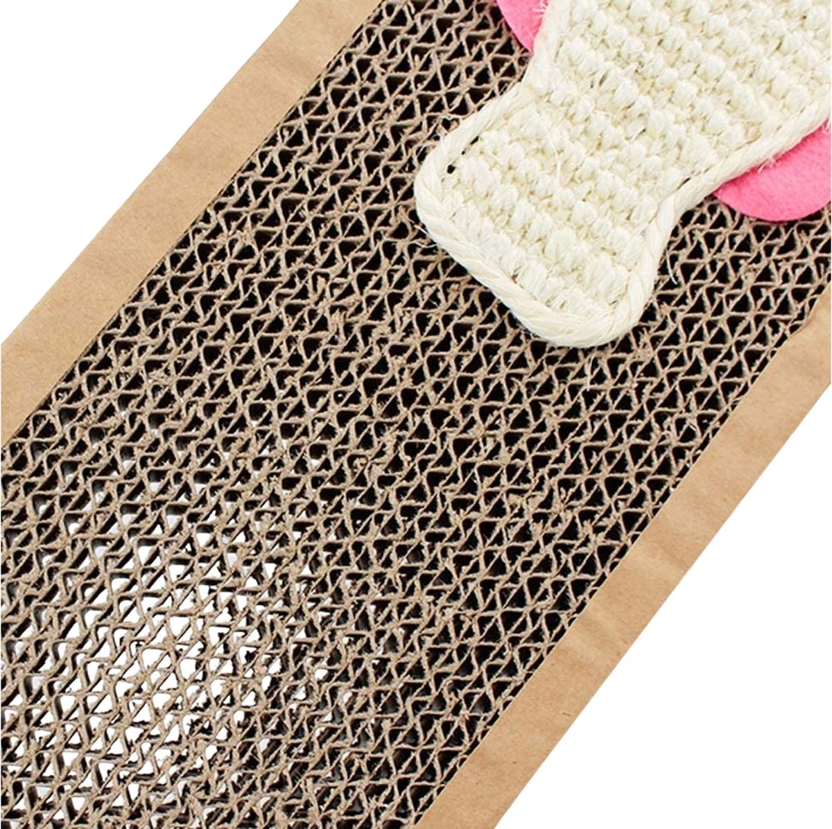 Krabmat Voor Katten - Krabplank- Incl. Kattenkruid - Karton - 38x12,5x1,8 Cm - Afbeelding 3