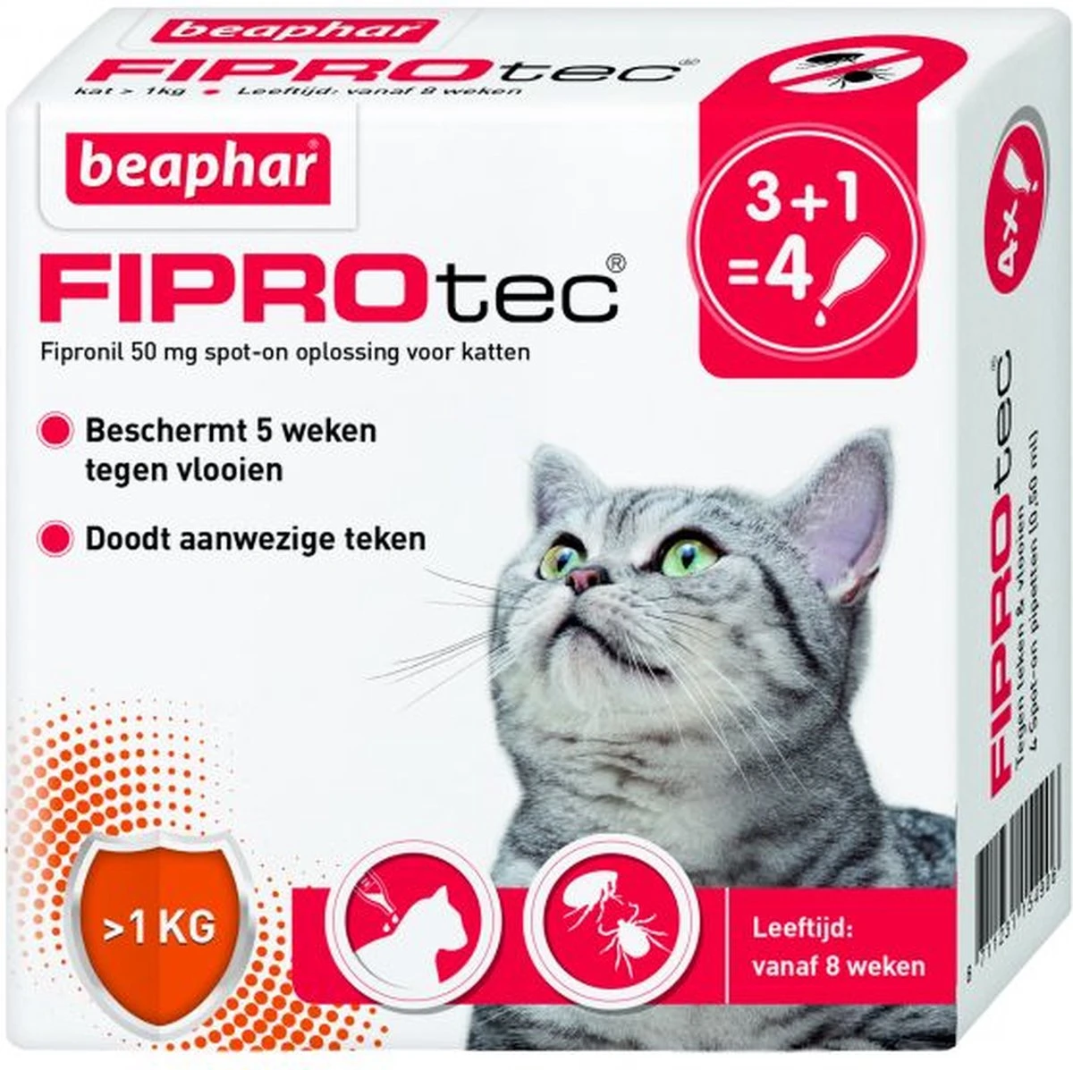 Beaphar Fiprotec Kat - Vlooienbestrijding - >1 Kg - 4 Pipetten - Afbeelding 8