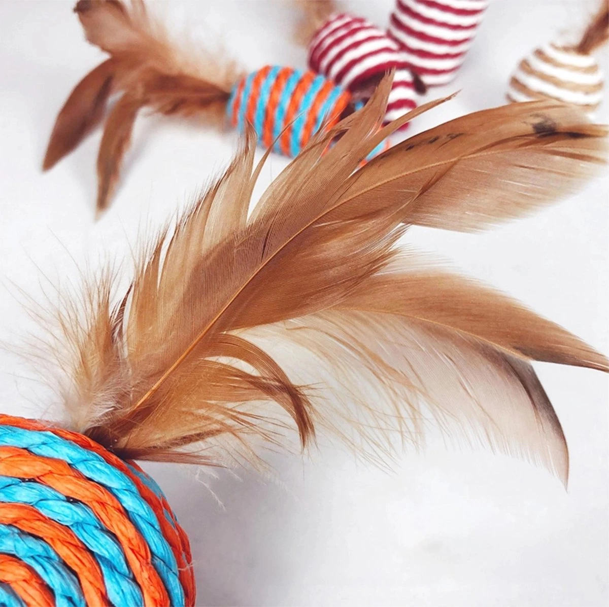 Make Life Beautiful® - Kattenspeeltjes Set - 7-delig - Kattenspeelgoed - Kattenhengel - Speelmuisjes - Kattenspeelgoed Set - Afbeelding 4