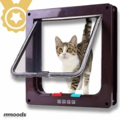 Mmoods Kattenluik – Zwarte Kattentunnel Maat L – Weersbestendig Dankzij Borstel – 4 Vergrendelingsstanden – Geschikt Voor Binnen En Buiten