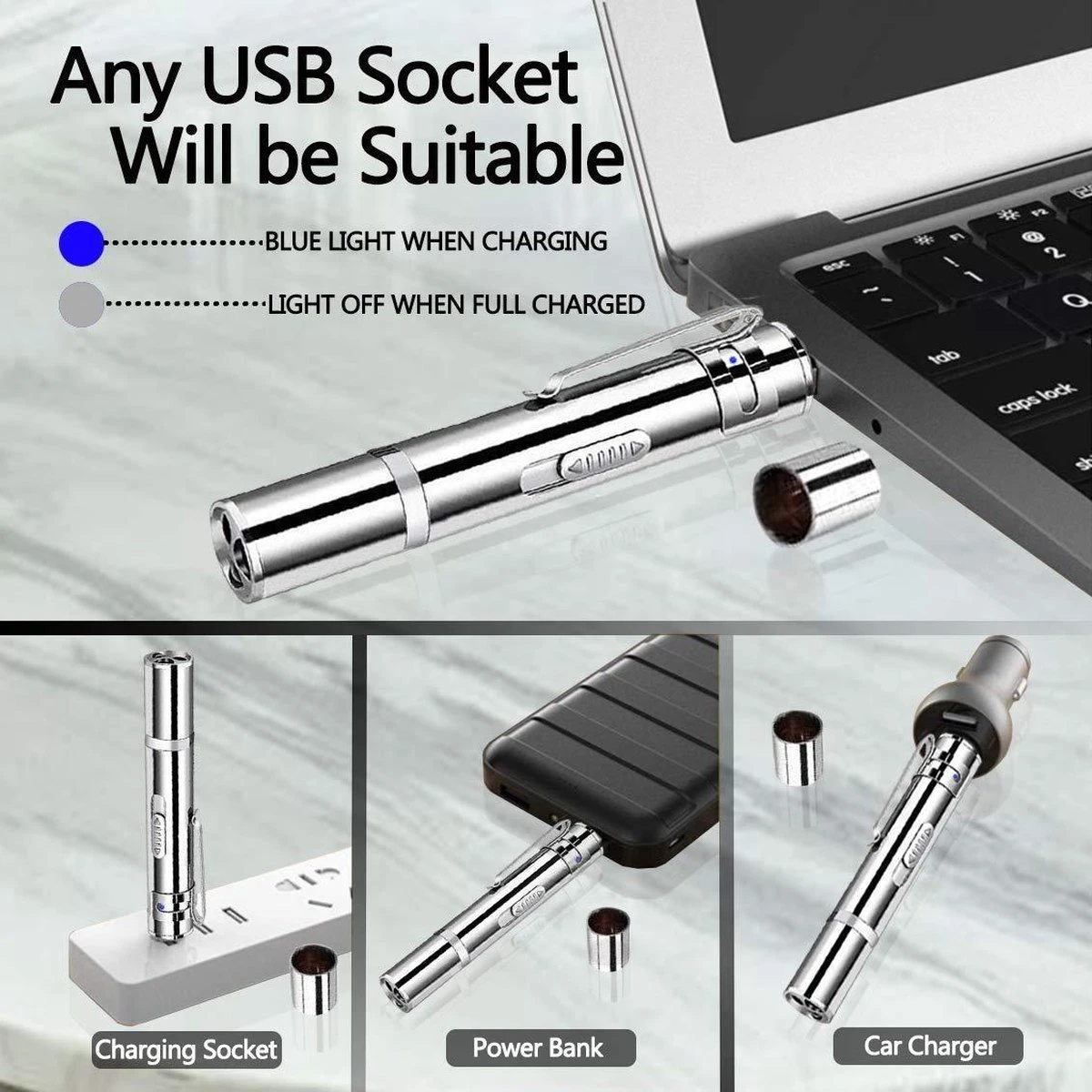 USB Laserpen-7 In 1- Kattenspeelgoed-rode Laser- Fluwelen Opbergzakje- LED- UV Licht- USB Oplaadbaar- Laserlampje- Nieuw Model 2020 - Afbeelding 5