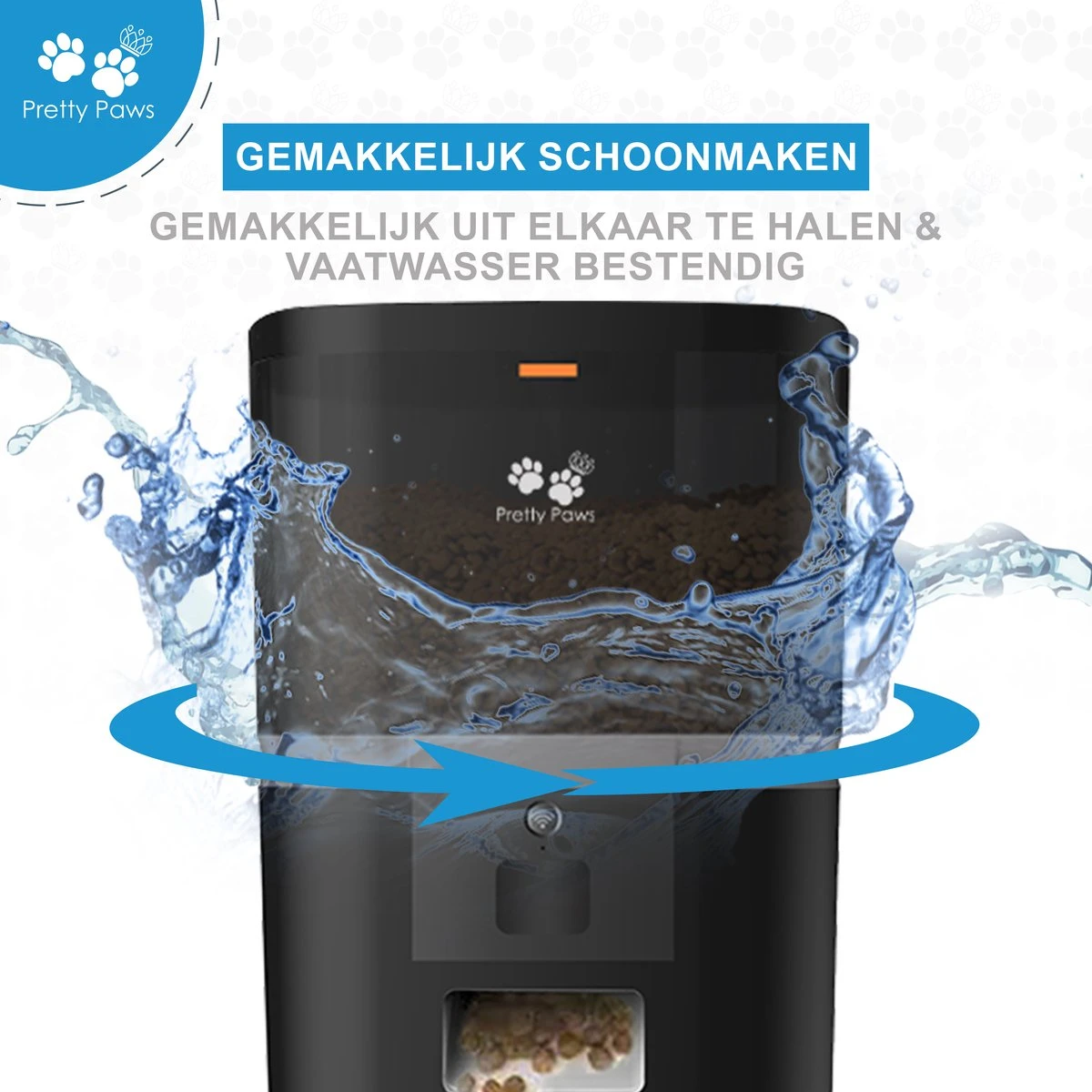 Pretty Paws QQ003 - Wifi Voermachine - Dubbele Voerbakjes - Zwart - Kat - 6L - Afbeelding 5
